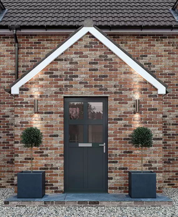 Traditional aluminium front door on a Chichester home