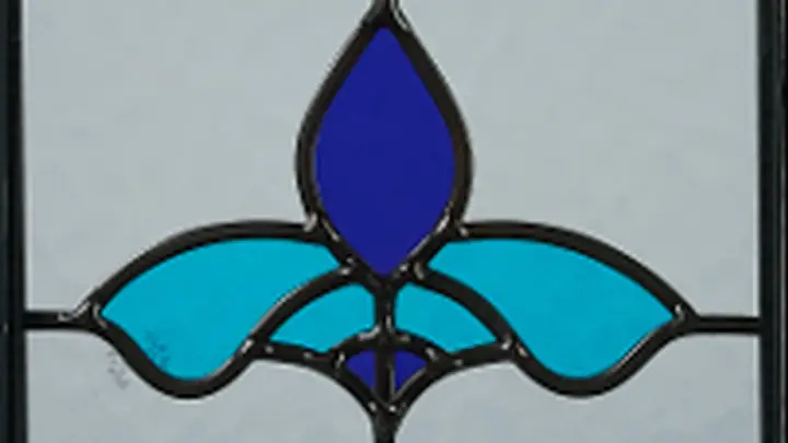 Posy Blue door glass, Chichester Posy Blue glass for a composite front door