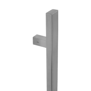 Square pull handle, photographed in Stainless steel