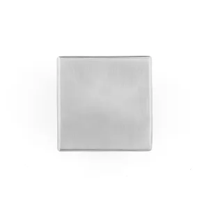 Square pull knob, photographed in Stainless steel